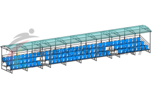 Купить Трибуна для зрителей 3 ряда на 100 мест с навесом v2 (18630) в Отрадном 