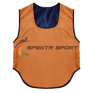 Купить Манишка футбольная двусторонняя Spektr Sport оранжево-синяя, р. 36-40 в Отрадном 