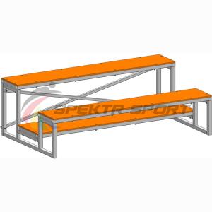 Купить Трибуна мобильная 2 ряда сиденья из фанеры в Отрадном 